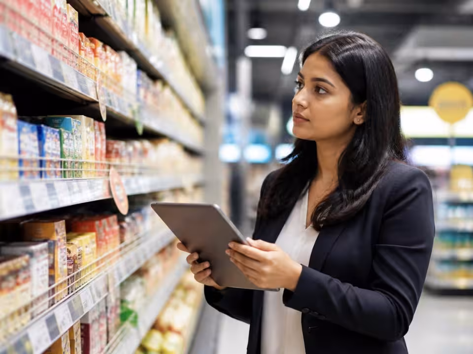Female FMCG industry worker on a production line