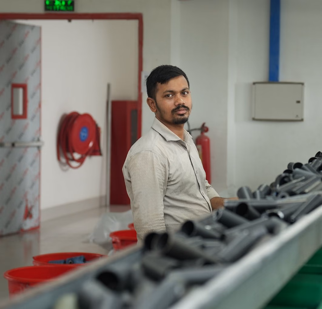 Manufacturing supervisor overseeing production line
