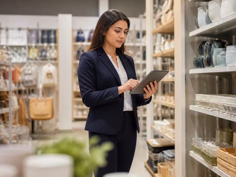Female retail industry worker at a store