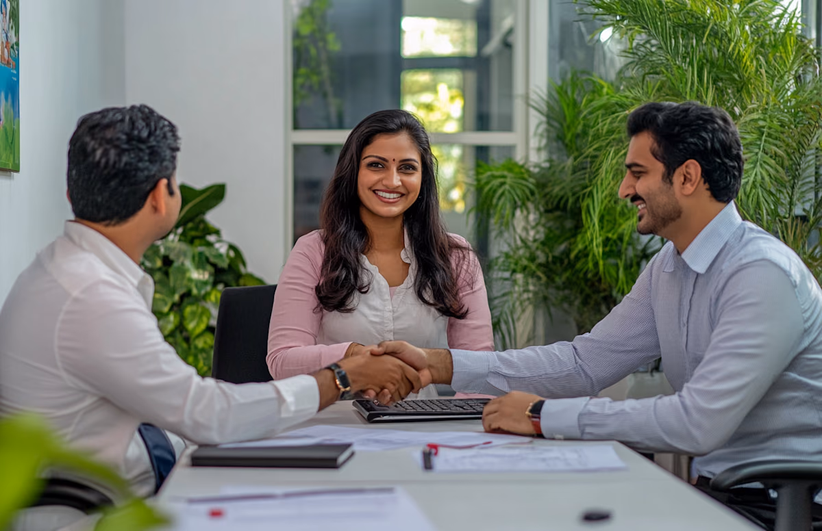 Indian professionals in a senior recruitment meeting
